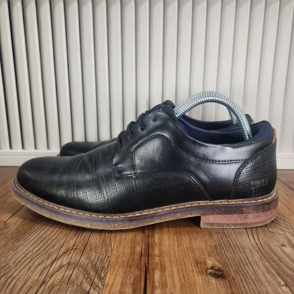 Freeman Hayden Dress Shoes Mens Size 8W Wide Black Leather Oxfords Derbys Preppy